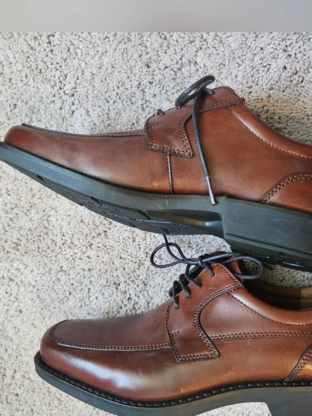 ECCO US Men’s EU40 US6.5 Brown Leather Lace Up Oxford Derby Shoes Apron Toe